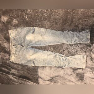 Stacked Denim Cargo Pants – Trendy & Functional